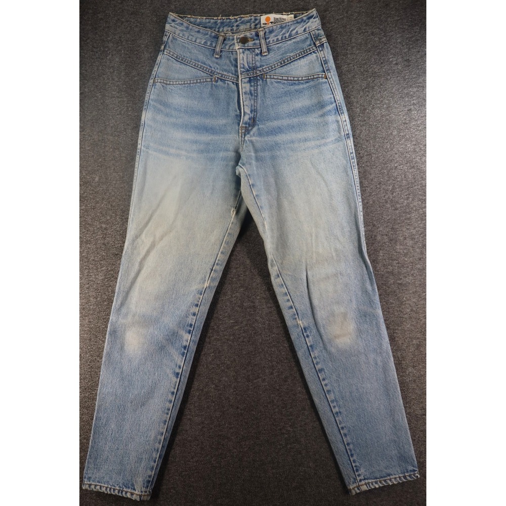 DOT CO. Vintage 80s High Waisted Mom Jeans: Retro Tapered Denim 28